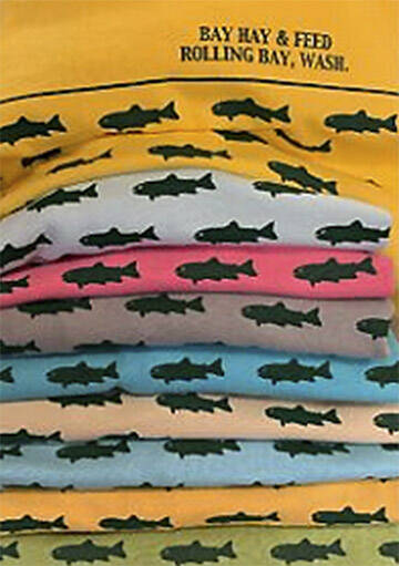 The shirts advertising the business are seen around the world.