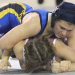 Aubrie Aukland of Bainbridge dominated her match at first. Steve Powell/Bainbridge Island Review photos