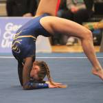 Phare Dietrich performs a fancy move in the floor exercise.