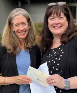 Carol Perry, left, along with Debbie Kuffel of Bainbridge Community Foundation.