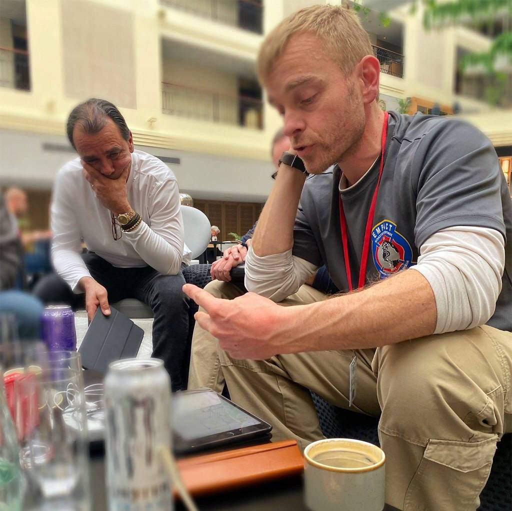 Jake Gillanders in a refugee center in Poland. Courtesy Photo