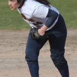 Spartan junior Laura Carillo gets ready to pitch for Bainbridge.