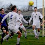 It was crowded in front of the goal as Spartan Calvin Moe (6) tries to score. Michael Dashiell/Courtesy Photo