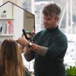 When clients get their hair done they have an amazing view of the boats docked at Eagle Harbor.