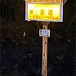 The art gallery even lights up at night.