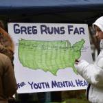 Nancy Treder / Bainbridge Island Review
Homemade map of Greg Nances route across the United States.