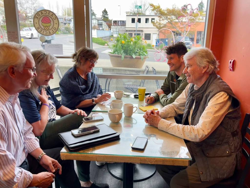 Greg Nance second from right, making the final preparations with his team in Winslow.