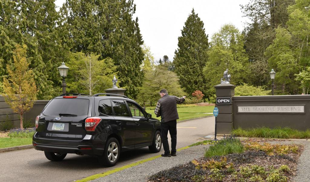 Nancy Treder/Bainbridge Island Review photos
Guest Services associate Steven Starlund greets guests at the main entrance near the gatehouse.