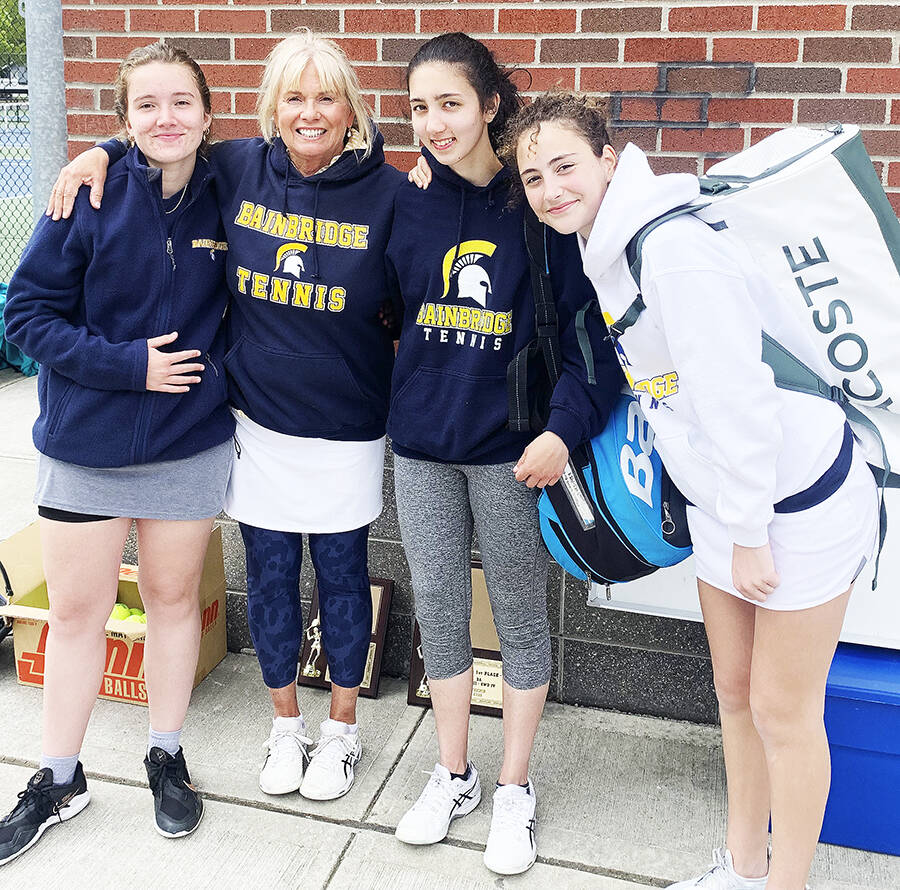 Ella Parker, coach Mary McCombs, Malia Lemieux and Elle Schuchman. Courtesy Photo