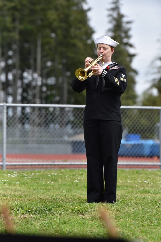A bugler from the U.S. Navy Band Northwest played Taps.
