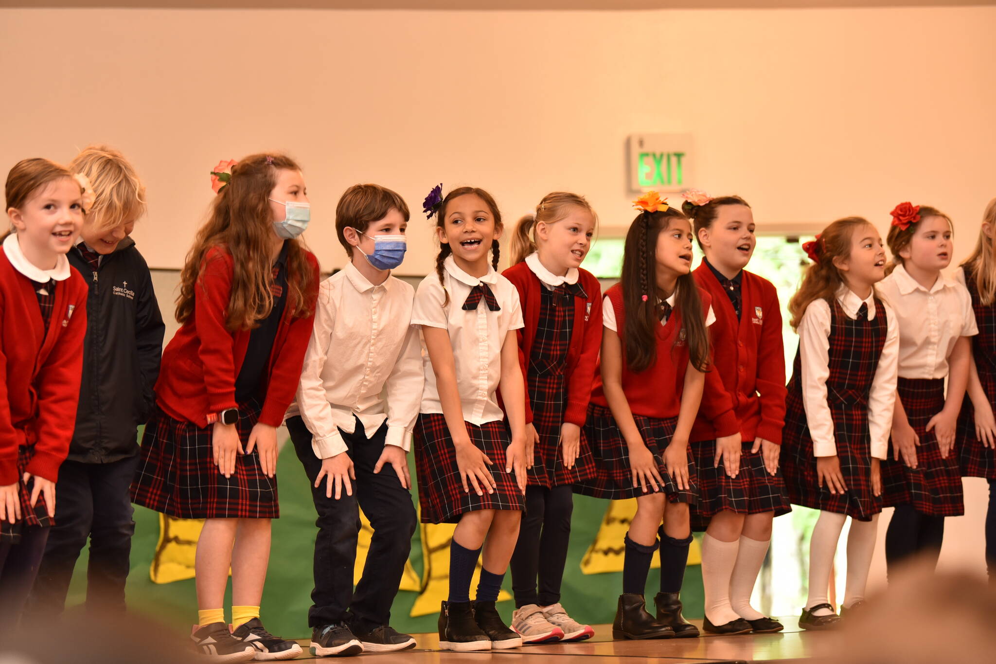 Second-grade students singing during the spring concert at St. Cecilia Catholic School. Nancy Treder/Bainbridge Island Review