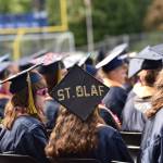 Colorful and creative mortar boards were worn with personal messages and names of universities and colleges that the students will be attending.  Nancy Treder/Bainbridge Review