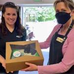 Chelsea Hodgson delivers at cake to the Port Townsend food bank. Courtesy Photo