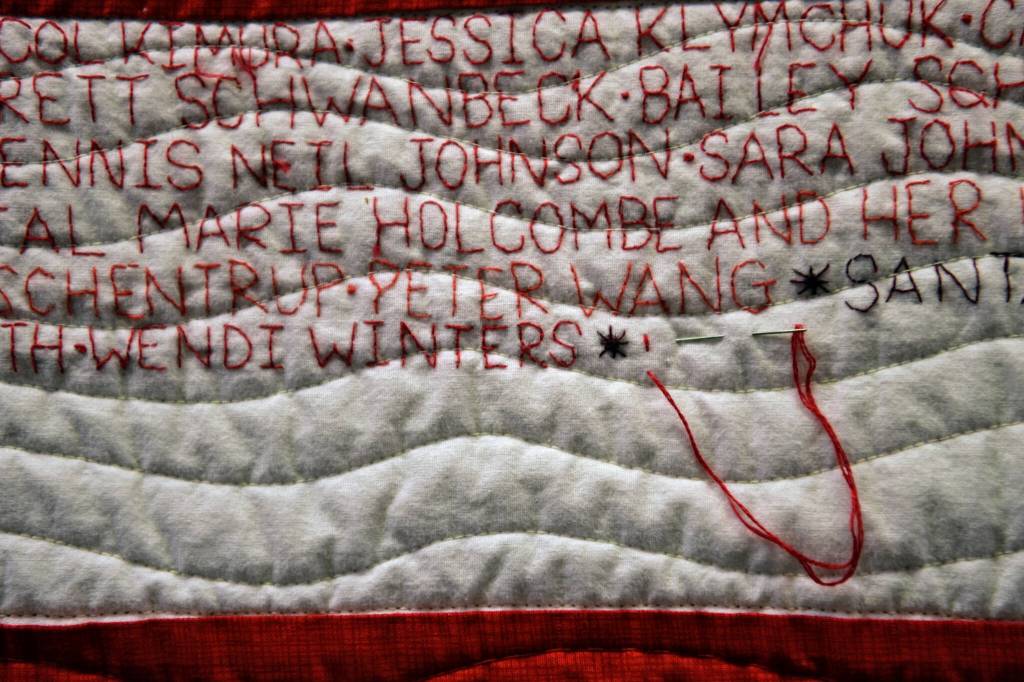 Wendi Winters is the last name memorialized on the quilt which honors the lives of gun violence victims. Nancy Treder/Bainbridge Review