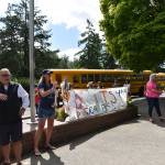 Schools out! Parents wait for their students on the last day of school, June 16, at Ordway Elementary. Nancy Treder/Bainbridge Island Review photos