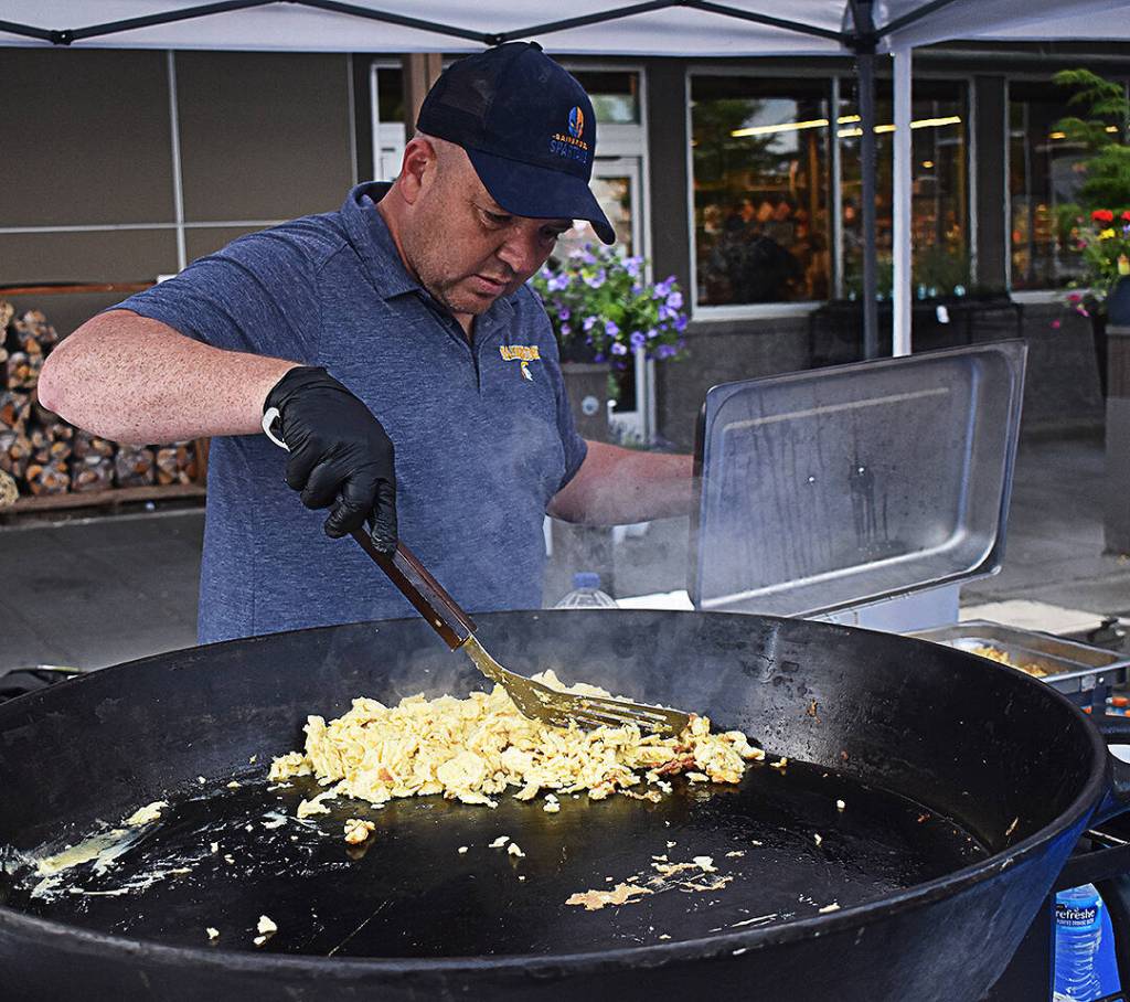 Bainbridge High School's football team provided a full breakfast to locals and visitors alike on July 4.