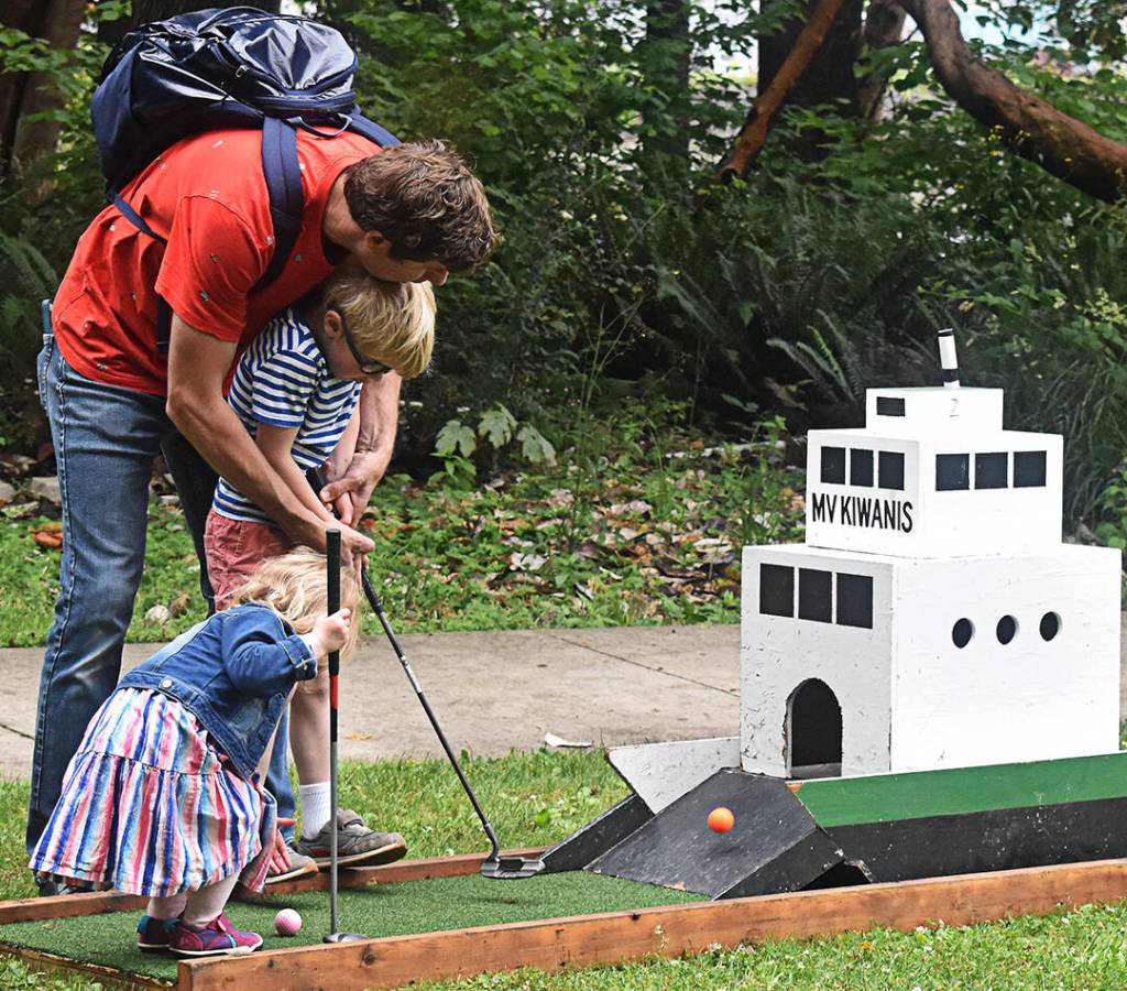 The Kiwanis provided a miniature golf course for families to play on during the July 4 Street Fair.