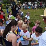 Bainbridge High School cheerleaders handed out ribbons to kids who participated in the fun run.