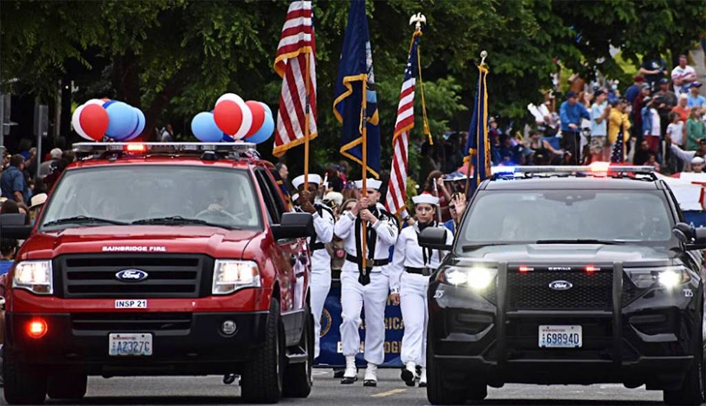 The Bainbridge police and fire department headlined the July 4 parade.