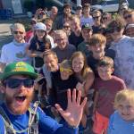 Friends and family welcomed Nance home when he ran through Seattle on his way to Ocean Shores.