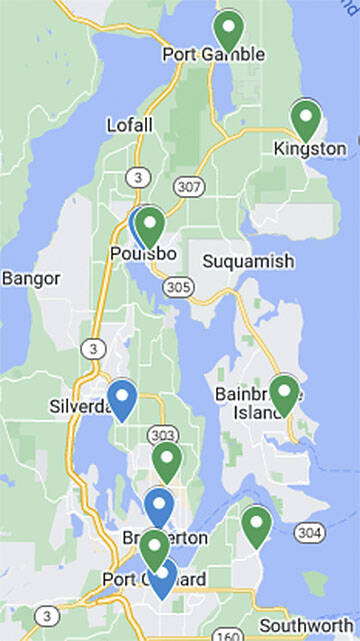 Sites of cooling stations. Courtesy map