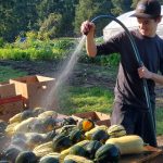 Intern Evan Gray has worked at the farm since 2020.