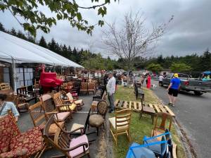 A sampling of the abundance of items left over after the Rotary Auction and Rummage Sale was over.