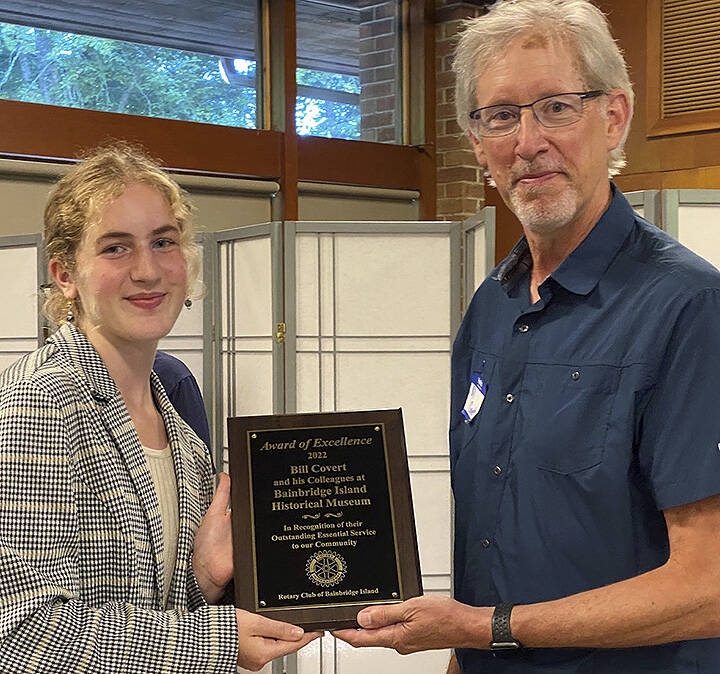 Reporter Camille Zaro and historian Bill Covert.