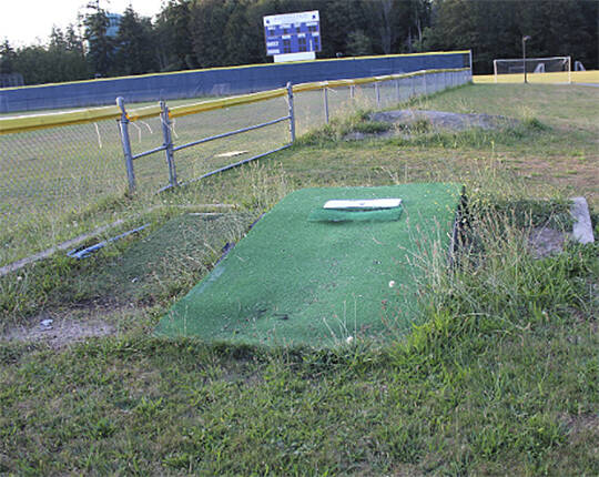 Courtesy Photo
The bullpen, where pitchers warm up before going into a game, is just one of many areas of the baseball field in disrepair.