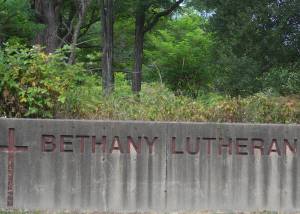 The more-rural area of the Bethany church property is where the affordable housing project would be built. Steve Powell/Bainbridge Island Review Photos