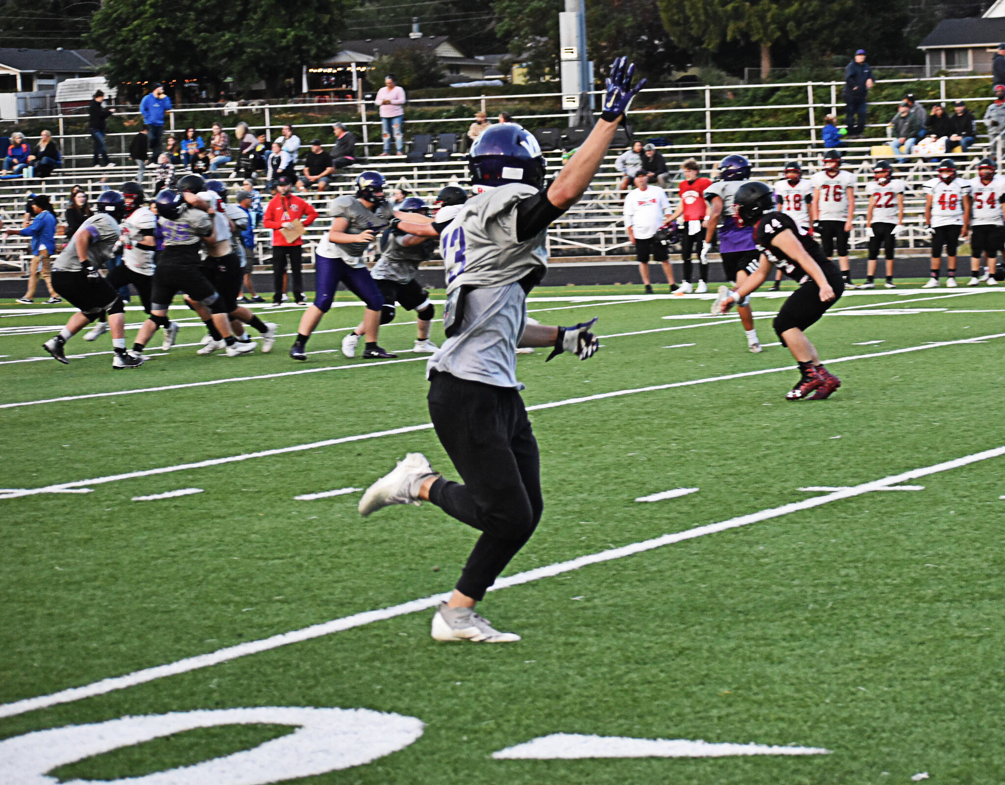North Kitsap's Jaxson Gore scored multiple touchdowns in the Vikings air raid offense.