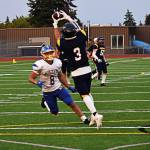 Jeff Utters catch across the middle is nullified after a holding call on the Spartans.