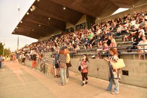Bainbridge High School Memorial Stadium fills with spectators for the first game of the 2022 season. Nancy Treder/Bainbridge Island Review Photos