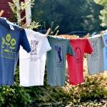 Vintage t-shirts mark the passage of time year by year.