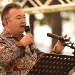 Bainbridge Island city manager Blair King welcomes visitors to the festival.