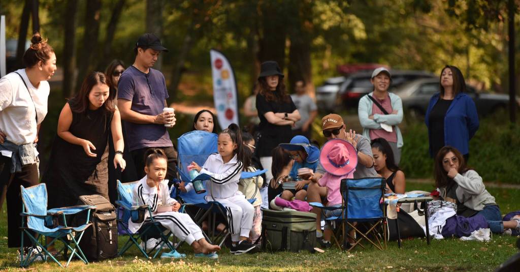 Crowds gather for the festival.