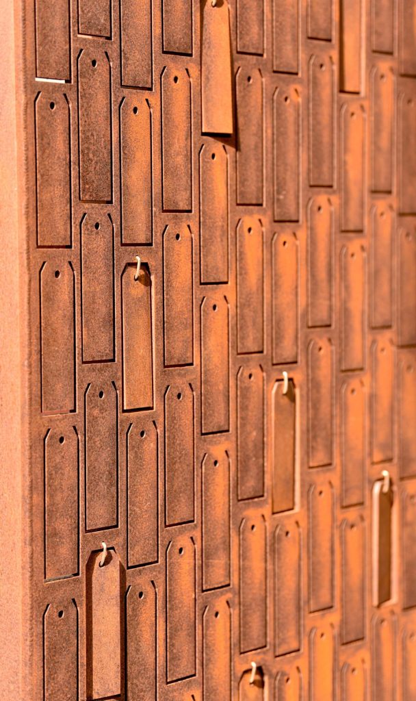 Tags hang at the entrance of the Departure Deck.