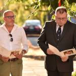 Richard Firth, founder of the BI Brits Facebook group, and Mark Kenny attend the memorial service at Lynwood Center.