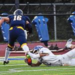 Jack Grant rushed for a 1-yard touchdown to keep the Spartans close to the Olympic Trojans. Nicholas Zeller-Singh/Kitsap News Group Photos