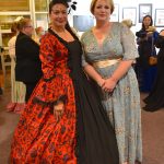 Cherry DeRay and Sarah Haugh from Anderson Island dressed in period costumes for the Bridgerton book signing event in Poulsbo. Nancy Treder/Bainbridge Review Photos