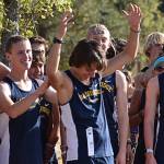 Tom Steen was one of several seniors honored before each race at the Olympic League XC meet. Nicholas Zeller-Singh/Bainbridge Island Review Photos