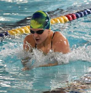 Bremertons Iris Morris looked to qualify for the district championships in the 200-yard individual medley. Nicholas Zeller-Singh/Kitsap News Group Photos