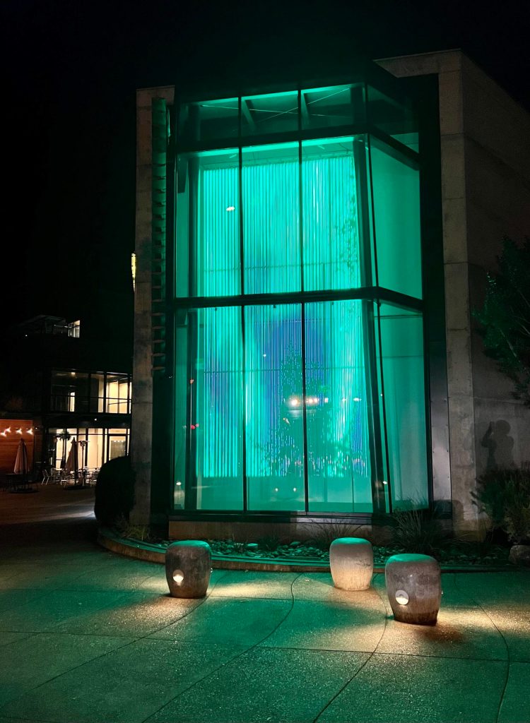 This two-story blue light is special at the Bainbridge Island Museum of Art. It's part of a new exhibit that will be featured at the museum through February of next year. It was inspired by the Northern Lights. For the story and more photos, see Page 3. Nancy Treder/Bainbridge Island Review