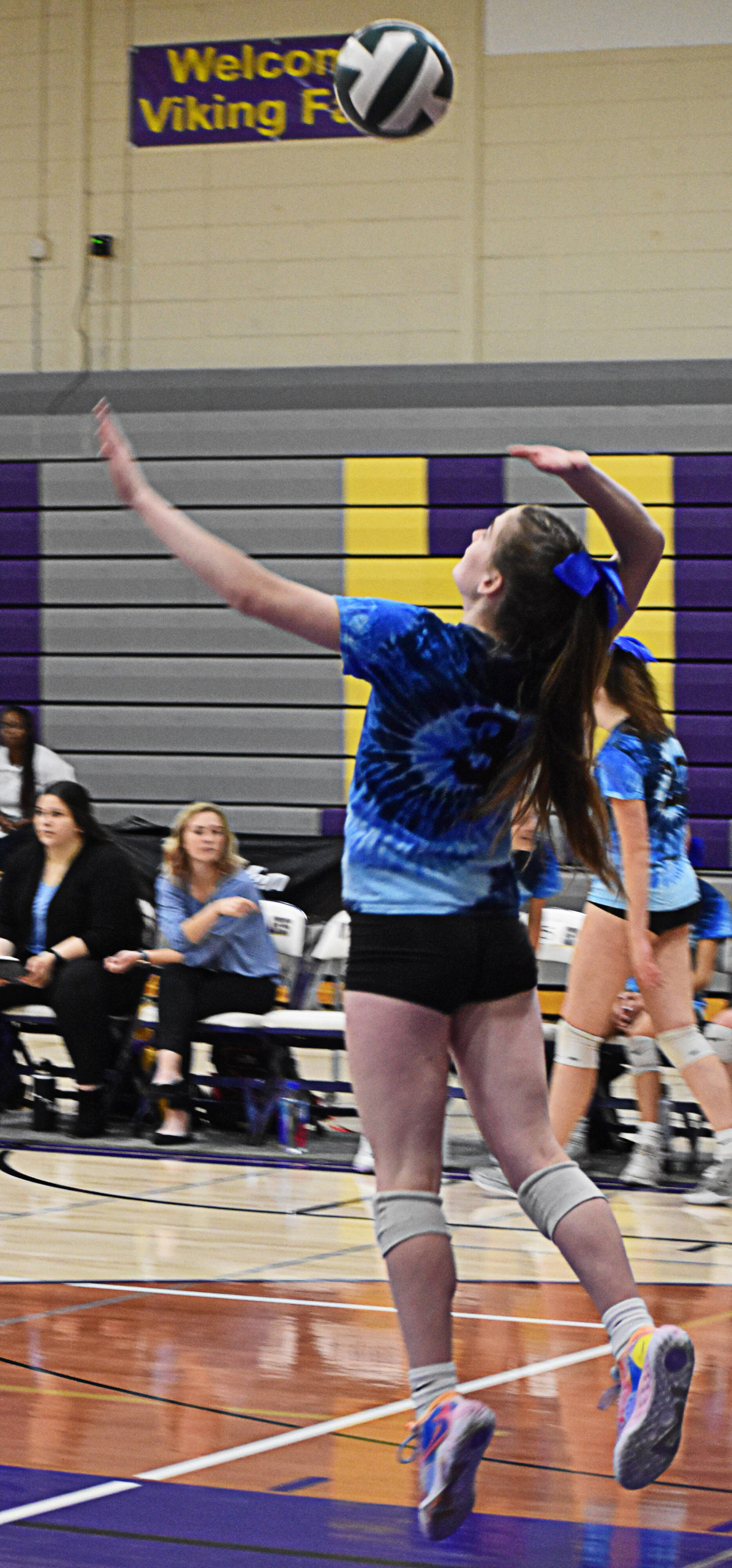 Sophia Baugh earned several aces to start the second set.