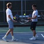 Aidan McLennan and Brodie Lawrence took a 1-0 set lead before matches were called off for poor air quality. Nicholas Zeller-Singh/Kitsap News Group Photos