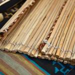 A mat made from tule reeds woven by Ed Carriere.