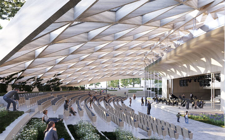 The outside amphitheater.