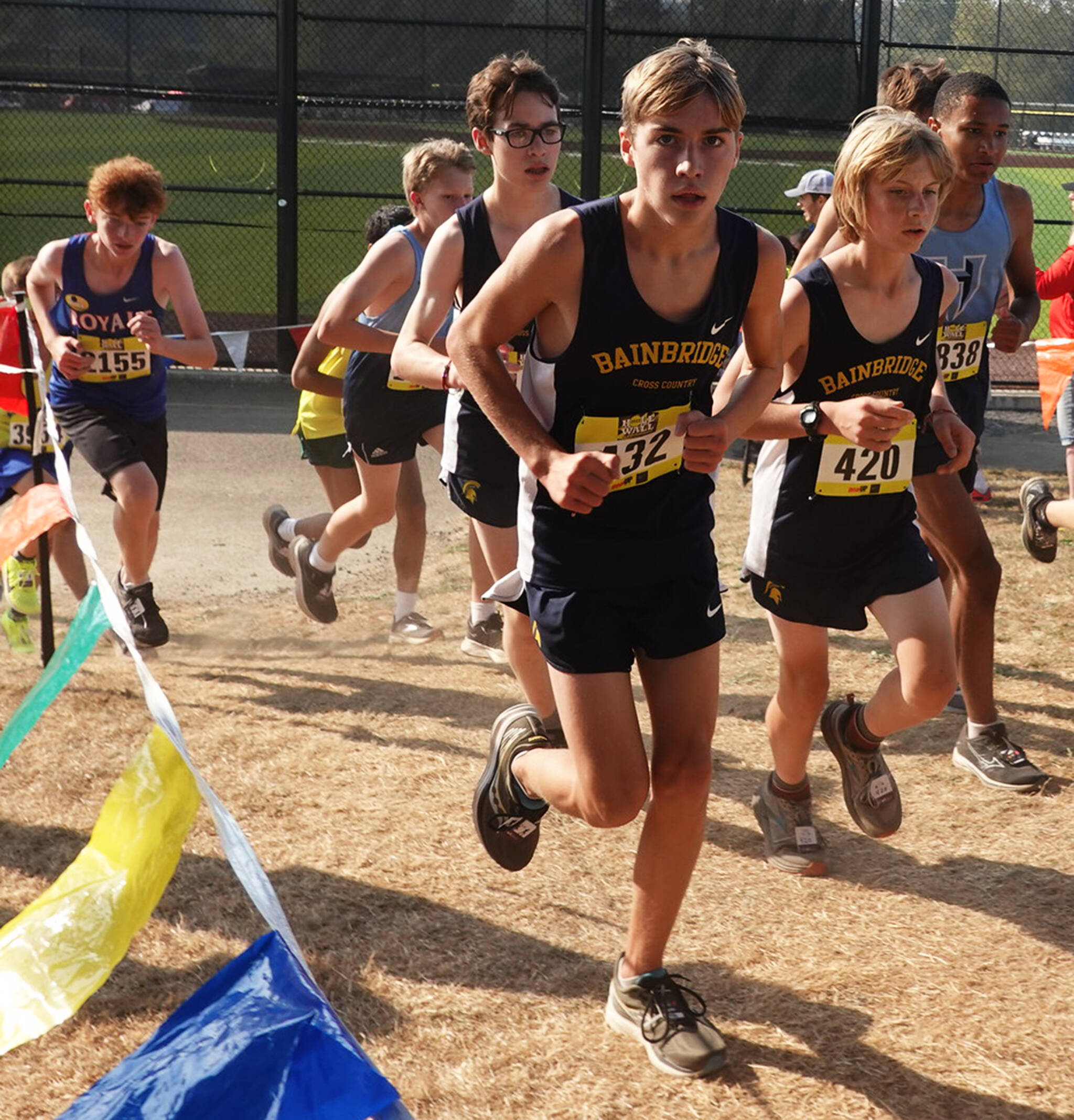 Bainbridge Spartans compete in the Olympic League cross-country championships.