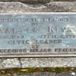 A plaque at the bottom of the flagpole honors Walter Keys.