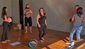 Hanging out at the studio. Courtesy Photos